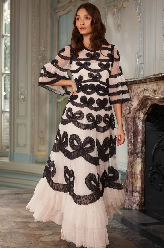 Midi dresses with empire waists for a flattering maternity option Ingrid Gown