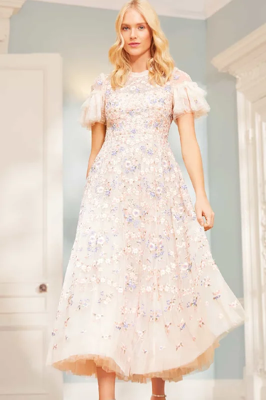 Midi dresses with cotton - blend materials for everyday comfort Floral Waltz Ankle Gown