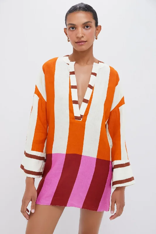 Midi dresses with ruffled hems for a romantic date night Bengal Multi Siena Dress