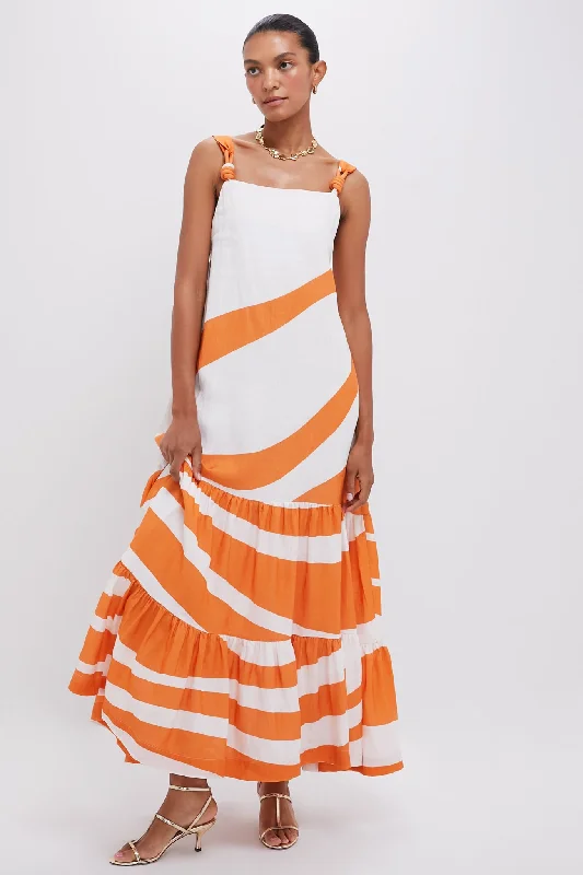 Midi dresses with off - the - shoulder necklines for a flirty look Tangerine Muito Voce Maxi Dress