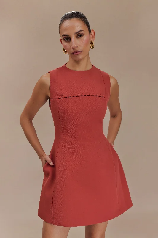 Metallic mini dresses for a glamorous event Winona Suiting Mini Dress With Cut Out - Chilli