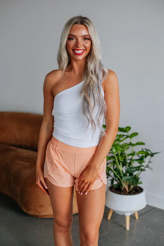 Erina Athleisure Shorts - Peach