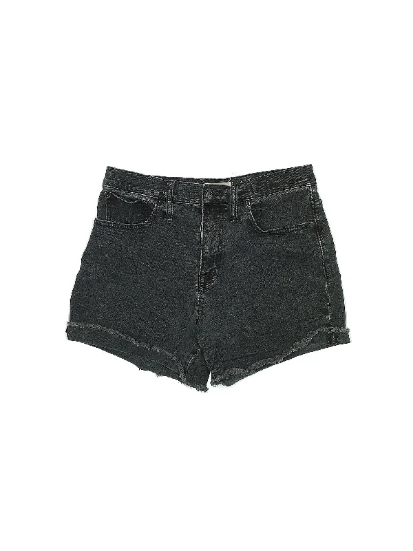 High-Rise Denim Shorts in Dark Wash