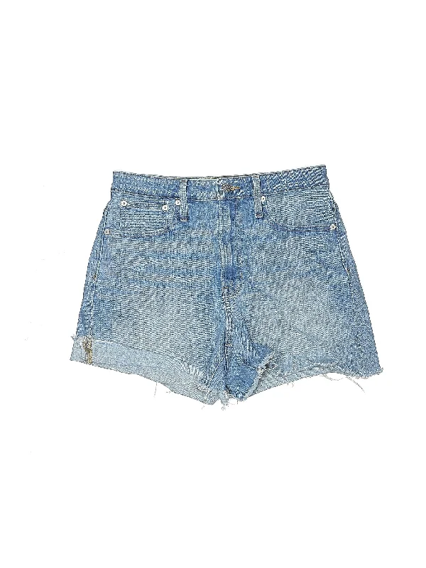 High-Rise Denim Shorts in Light Wash