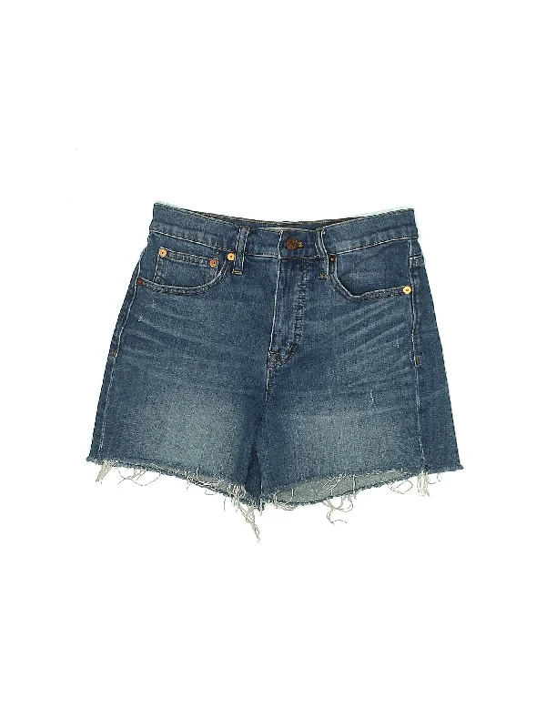 Women's Lace - Trimmed Shorts in White for a Romantic and Elegant OutfitMid-Rise Denim Shorts in Medium Wash