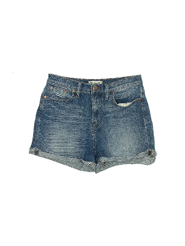 Women's Printed Geometric Patterned Shorts in Bright Colors for a Statement LookMid-Rise Denim Shorts in Medium Wash
