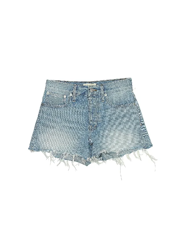 Plus Size Women's Cargo Shorts in Olive Green with Multiple Pockets for Outdoor AdventuresMid-Rise Denim Shorts in Medium Wash