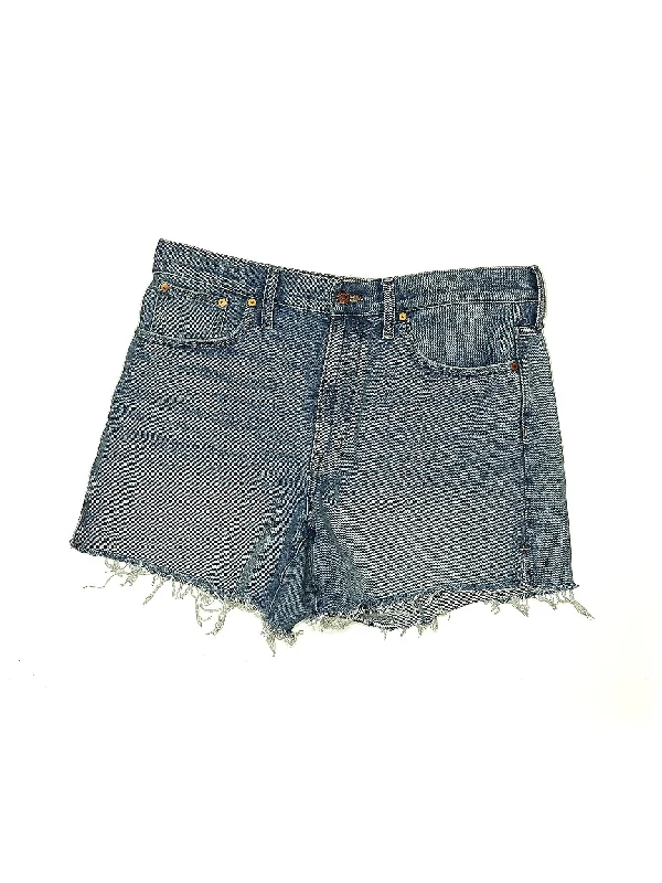 Mid-Rise Denim Shorts in Medium Wash