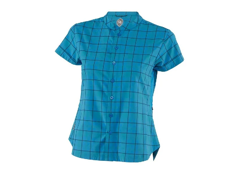 Women's jersey with side slits for added mobilityClub Ride Bella Vista Short Sleeve Cycling Top - Womens - Caribbean Blue Women's jersey with side slits for added mobilityClub Ride Bella Vista Short Sleeve Cycling Top - Womens - Caribbean Blue