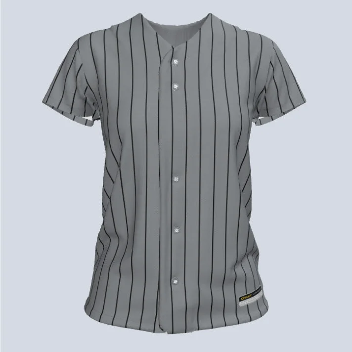 Button - down women's jersey for a classic touchLadies Allpin Full Button Cap Sleeve Custom Softball Jersey Button - down women's jersey for a classic touchLadies Allpin Full Button Cap Sleeve Custom Softball Jersey