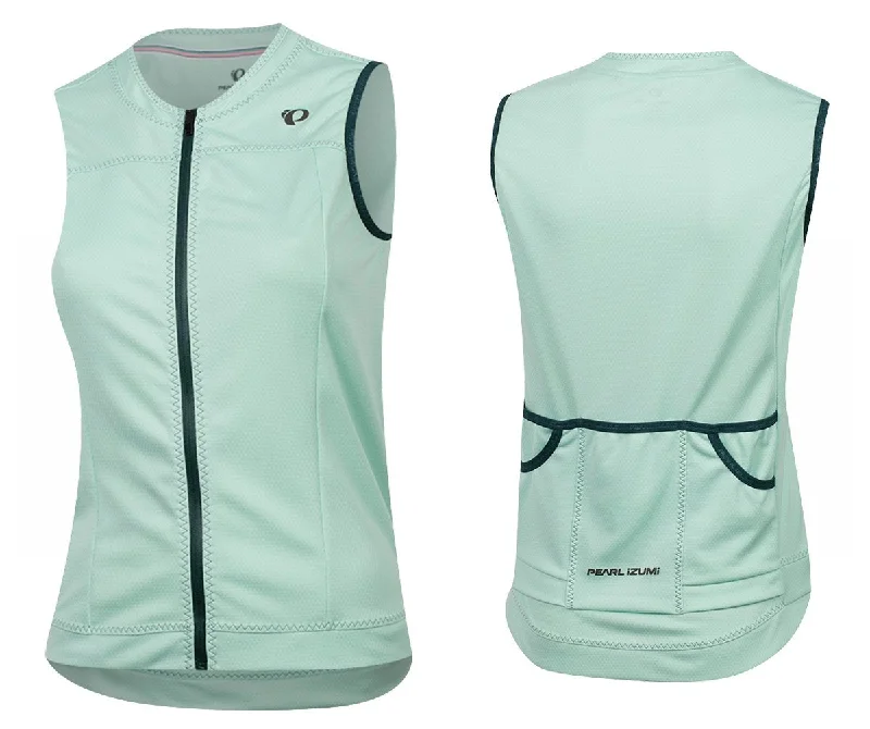 Women's jersey with a zip - up front for easy on - offPearl Izumi Elite Escape Sleeveless Road Jersey - Womens - Mist Green - 2018 Women's jersey with a zip - up front for easy on - offPearl Izumi Elite Escape Sleeveless Road Jersey - Womens - Mist Green - 2018