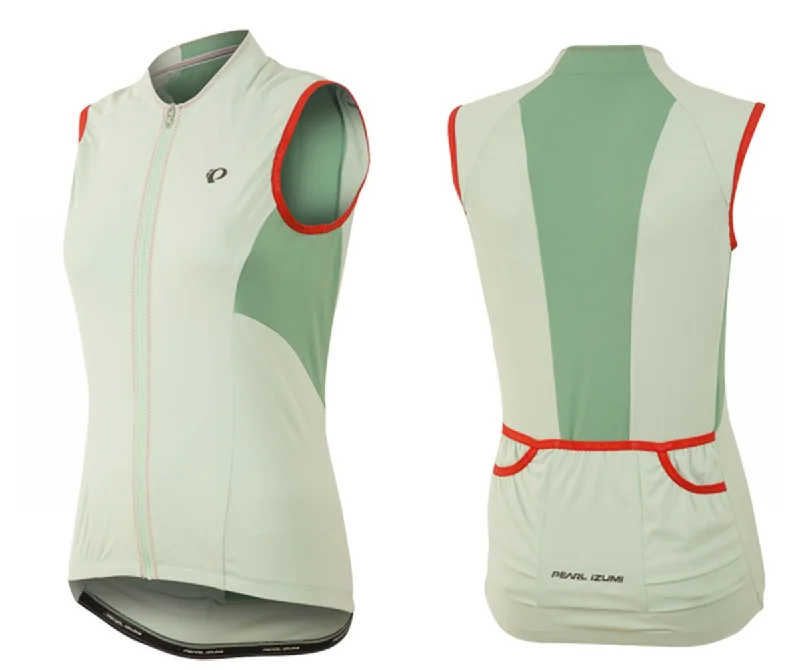 Pullover women's jersey for conveniencePearl Izumi Elite Escape Sleeveless Road Jersey - Womens - Mist Green Pullover women's jersey for conveniencePearl Izumi Elite Escape Sleeveless Road Jersey - Womens - Mist Green