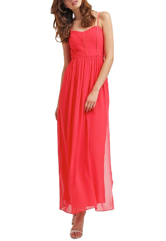 Red Bittersweet Piping Maxi Dress