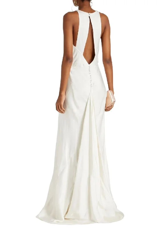 Maxi Women Dress with Floral Print for a Bohemian VibeLilly Cut-out Shirred Satin Wedding Gown Maxi Women Dress with Floral Print for a Bohemian VibeLilly Cut-out Shirred Satin Wedding Gown