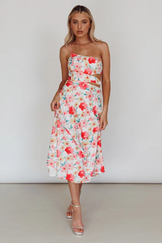 Maxi Women Dress with Floral Print for a Bohemian VibeHalia One-Shoulder A-Line Midi Dress Floral Pink Maxi Women Dress with Floral Print for a Bohemian VibeHalia One-Shoulder A-Line Midi Dress Floral Pink