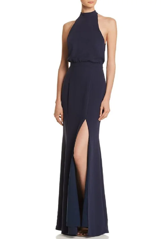 Shift Women Dress with a Simple and Classic Design for Everyday WearNavy Cameron Mock Neck with Slit Maxi Dress Shift Women Dress with a Simple and Classic Design for Everyday WearNavy Cameron Mock Neck with Slit Maxi Dress