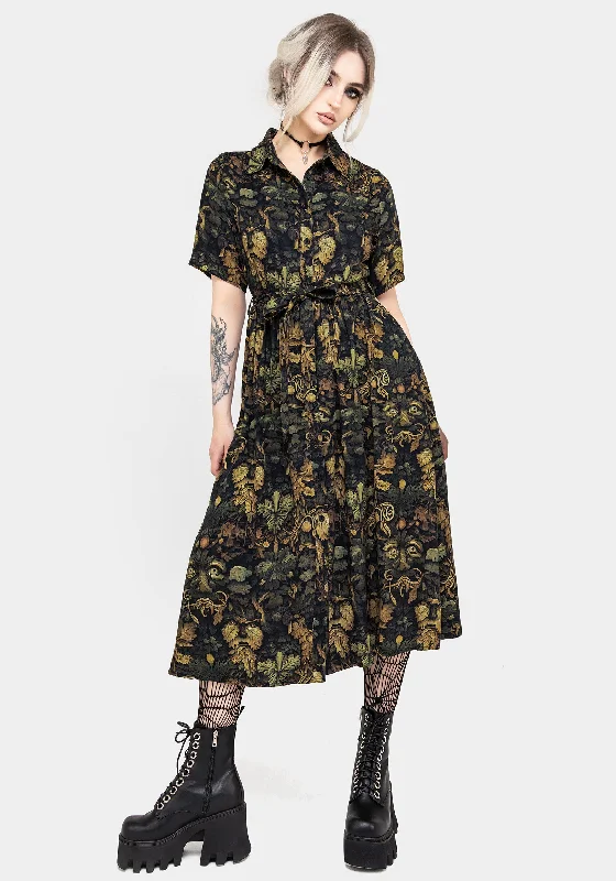 Ruffled Women Dress with Multiple Layers for a Playful and Girly StyleRebirth Midi Shirt Dress Ruffled Women Dress with Multiple Layers for a Playful and Girly StyleRebirth Midi Shirt Dress