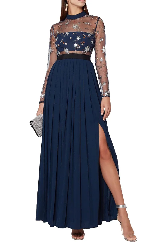 Empire Waist Women Dress to Accentuate the Bust and Conceal the WaistNavy Star Tulle Embellished Gown (UK 6) Empire Waist Women Dress to Accentuate the Bust and Conceal the WaistNavy Star Tulle Embellished Gown (UK 6)