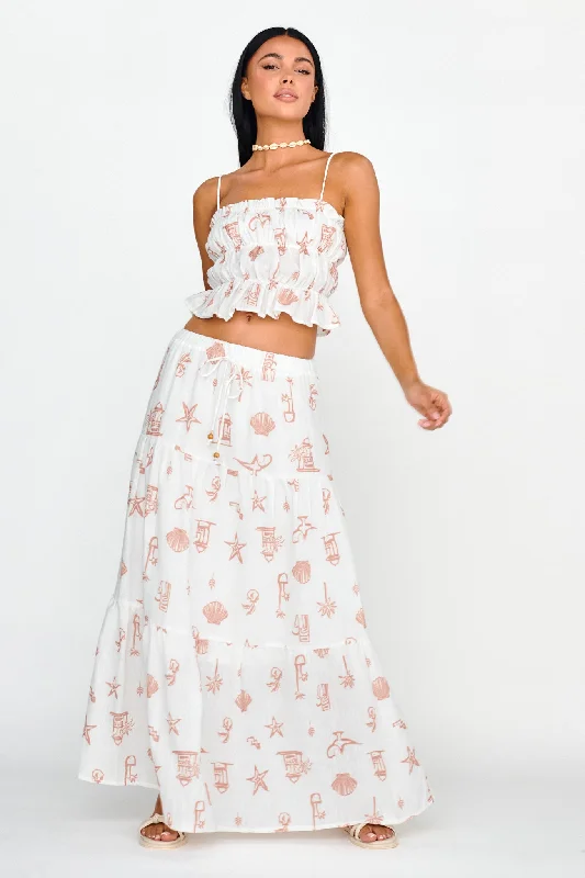 South Bay Maxi Skirt Print Mocha