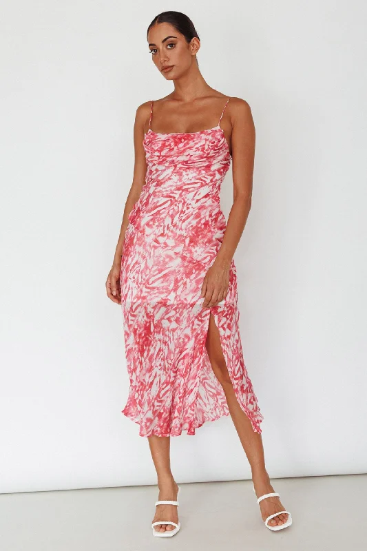 Mini Women Dress with a Short Hem for a Young and Trendy StyleWell Versed Pleated Bust Front Split Dress Swirl Fuchsia Mini Women Dress with a Short Hem for a Young and Trendy StyleWell Versed Pleated Bust Front Split Dress Swirl Fuchsia