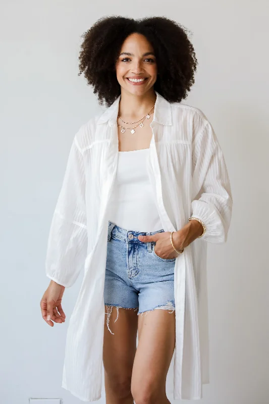 Midi dresses with empire waists for a flattering maternity optionFINAL SALE - Adorable Impression White Tunic Midi dresses with empire waists for a flattering maternity optionFINAL SALE - Adorable Impression White Tunic