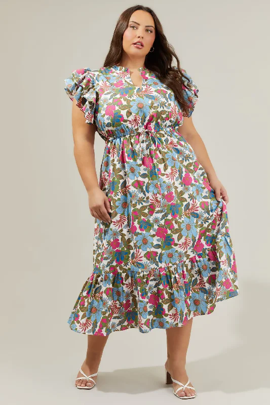 Sheath midi dresses with beaded embellishments for a formal occasionAvitall Floral Dillan Midi Ruffle Dress Curve Sheath midi dresses with beaded embellishments for a formal occasionAvitall Floral Dillan Midi Ruffle Dress Curve