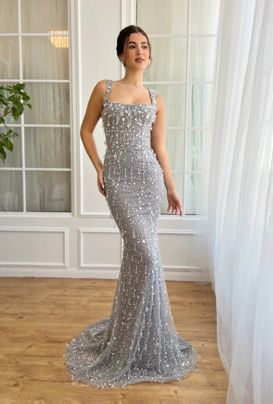 Midi dresses with bow accents for a sweet and charming lookCrystal Cascade Mermaid Dress
