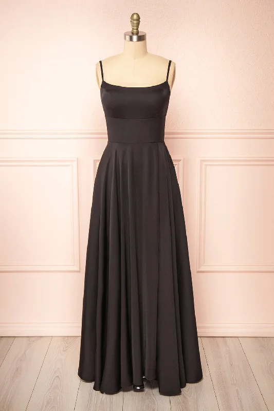 Midi dresses with ruffled sleeves for a more feminine and voluminous lookDarcy Black | Maxi Satin Dress w/ Slit Midi dresses with ruffled sleeves for a more feminine and voluminous lookDarcy Black | Maxi Satin Dress w/ Slit