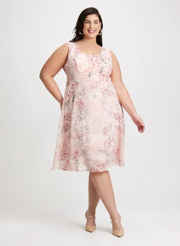Midi dresses with button - down skirts for a unique and functional designFloral Empire Waist Dress