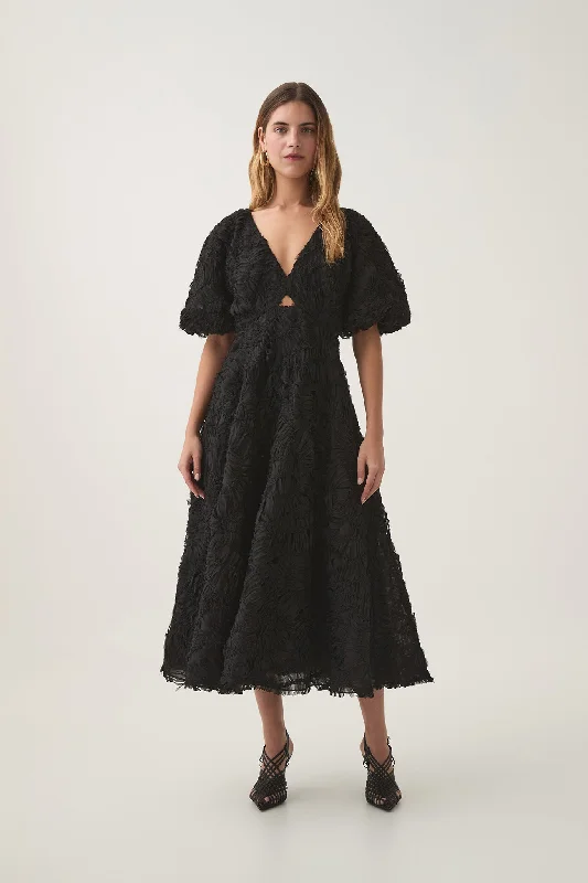 Midi dresses with ruffled sleeves for a more feminine and voluminous lookFlorential Textured Midi Dress Midi dresses with ruffled sleeves for a more feminine and voluminous lookFlorential Textured Midi Dress