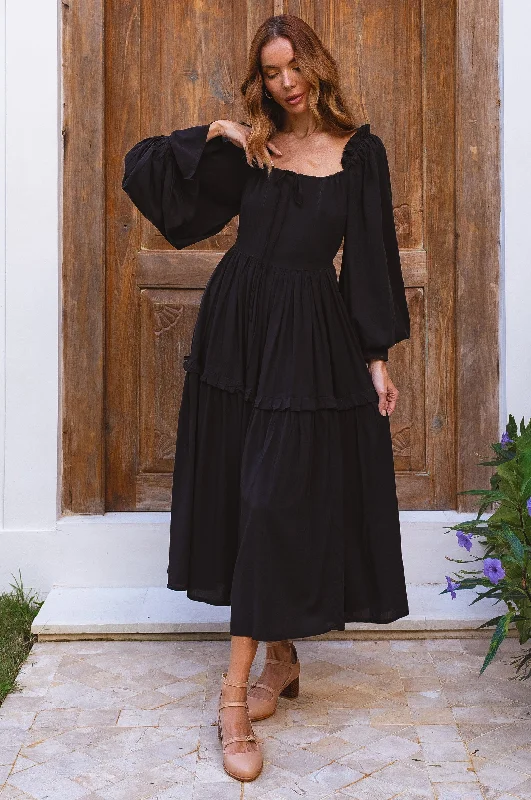 Midi dresses with wrap - around skirts for a customizable fitFloriana Long Sleeve Midi Dress