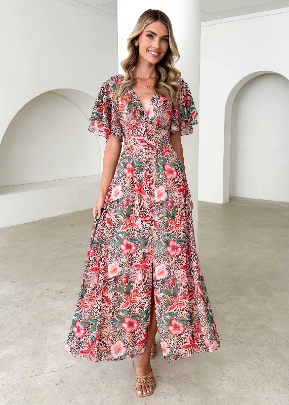 Midi dresses with sheer panels for a touch of allureHarpa Midi Dress - Jungle Paradise