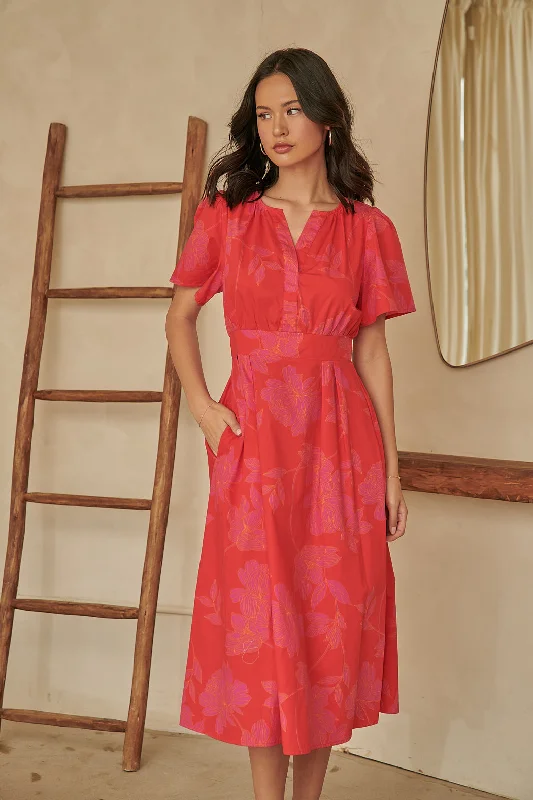 Wrap - style midi dresses in silk for a sophisticated office lookMaylene Mile Floral Poplin Midi Dress Wrap - style midi dresses in silk for a sophisticated office lookMaylene Mile Floral Poplin Midi Dress