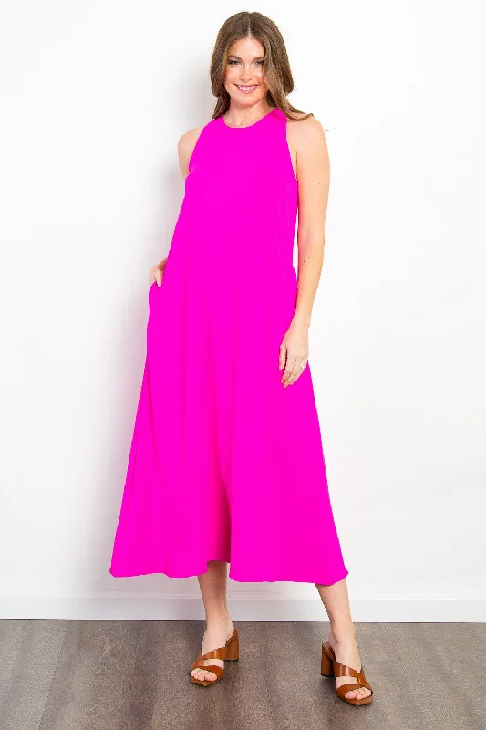 Midi dresses with ruched bodices for a feminine and fitted feelMidi Tank Dress with Pockets