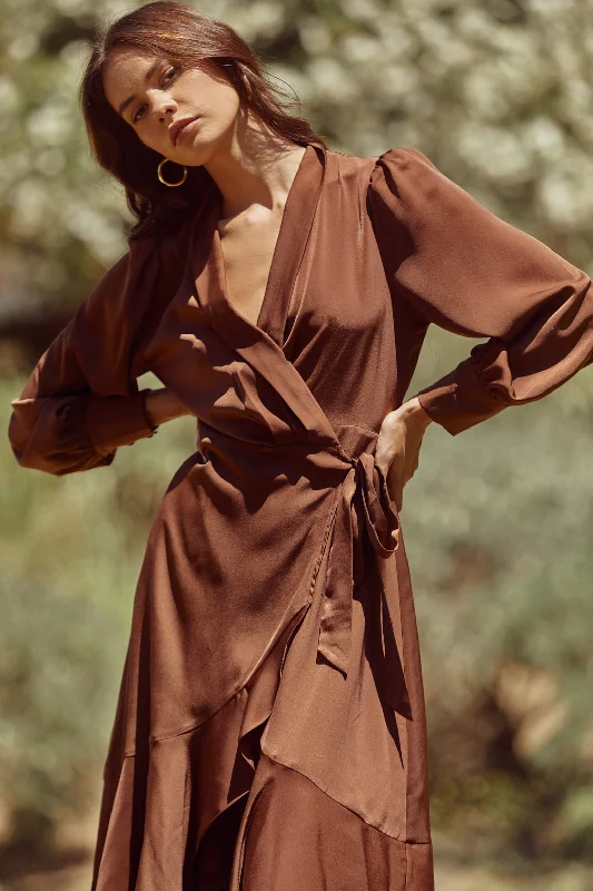 Midi dresses with one - shoulder designs for a modern and asymmetric styleOphelia Wrap Midi Dress