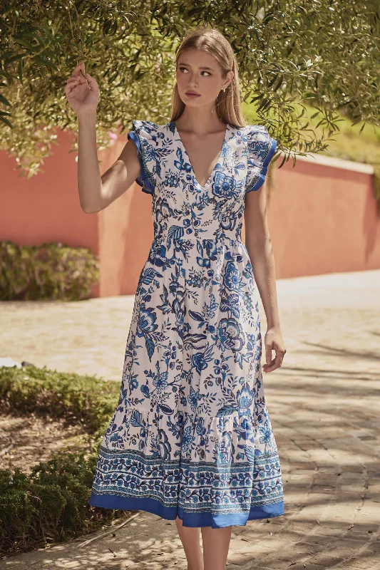 Midi dresses with embroidered accents for a unique and detailed designSalema Floral Zayla Midi Dress