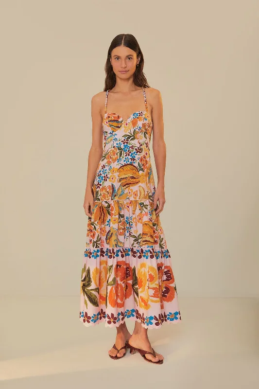 Midi dresses with puff sleeves for a vintage - inspired lookPink Spring Bananas Midi Dress