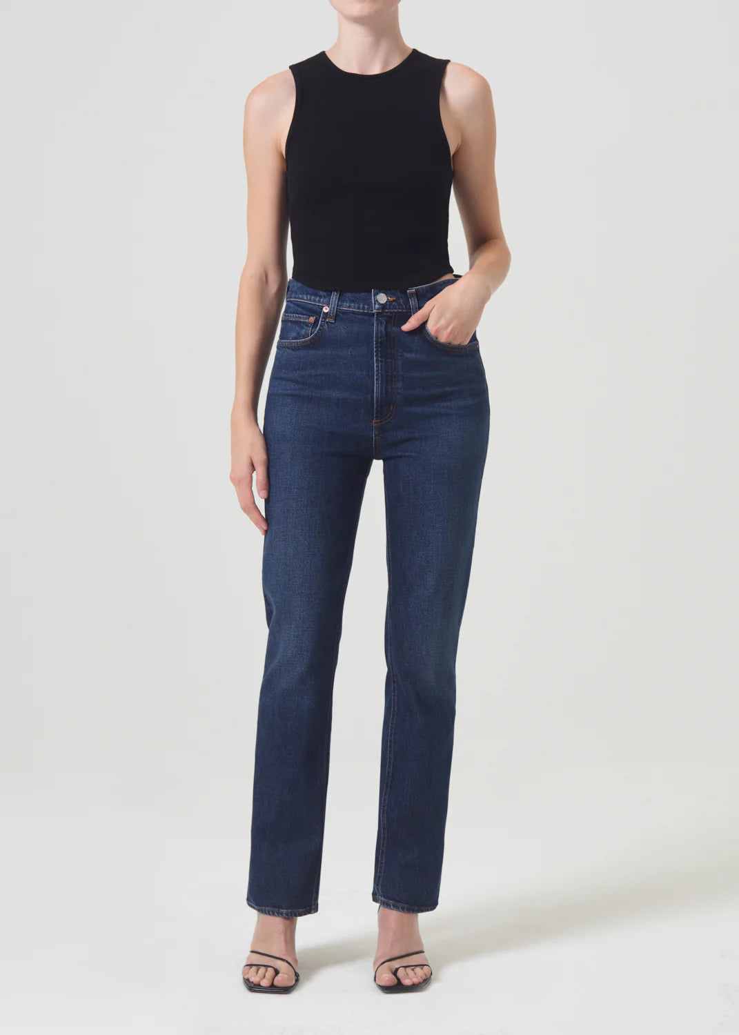 Plus - Size Denim Top for a Comfortable and Stylish FitAgolde - High Rise Stovepipe