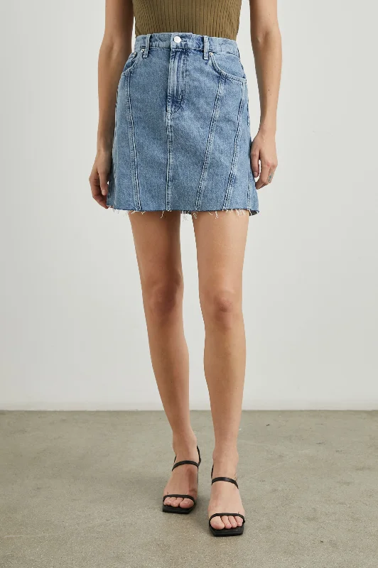 Denim Top for a Music Festival with a Rock - n - Roll VibeBRENTWOOD SKIRT - BLUE HAZE