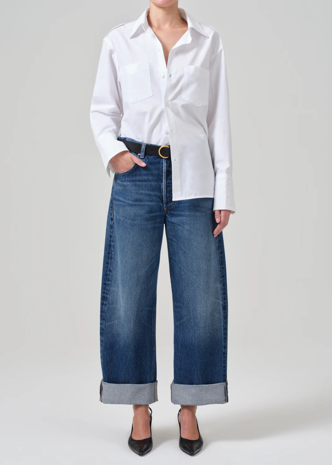 Denim Top with a Floral Print for a Feminine TouchCitizens of Humanity - Ayla Baggy Crop Denim Top with a Floral Print for a Feminine TouchCitizens of Humanity - Ayla Baggy Crop