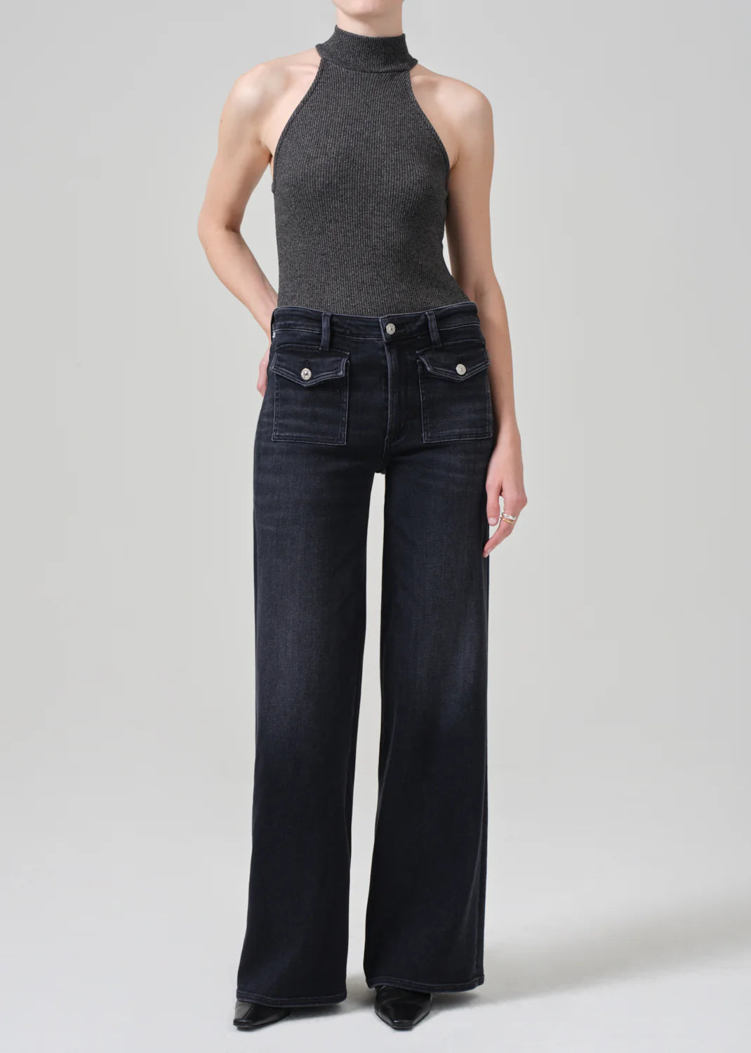 Button - Down Denim Top with a Classic DesignCitizens of Humanity - Raven Patch Pocket Wide Leg