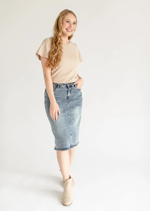 Kaitty Vintage Wash Midi Skirt