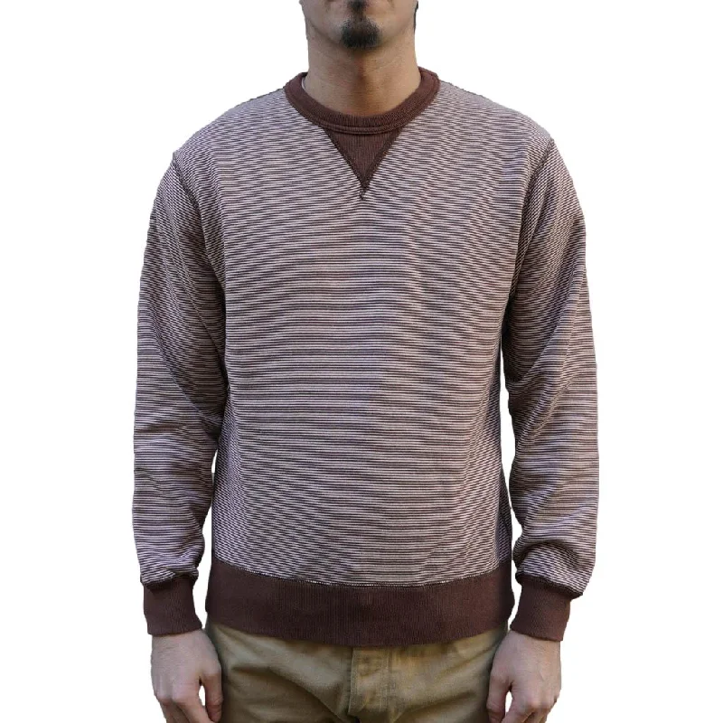 Denim Top for a Music Festival with a Rock - n - Roll VibeLoop & Weft SZ Vintage Pinborder Knit Double V Sweatshirt (Brown) Denim Top for a Music Festival with a Rock - n - Roll VibeLoop & Weft SZ Vintage Pinborder Knit Double V Sweatshirt (Brown)