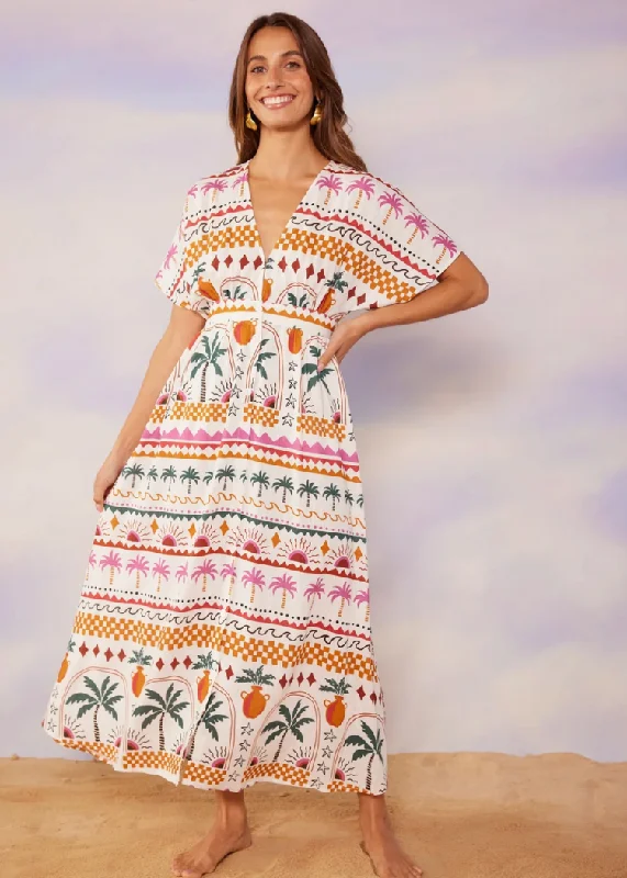 Maxi dresses with an empire waist for a flattering fit on all body typesMINKPINK Eyona Midi Dress- White Palm-***FINAL SALE*** Maxi dresses with an empire waist for a flattering fit on all body typesMINKPINK Eyona Midi Dress- White Palm-***FINAL SALE***