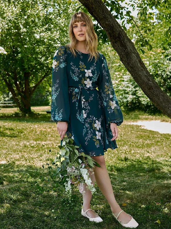 Printed mini dresses for a casual day outFloral Print Chiffon Fit & Flare Mini Dress