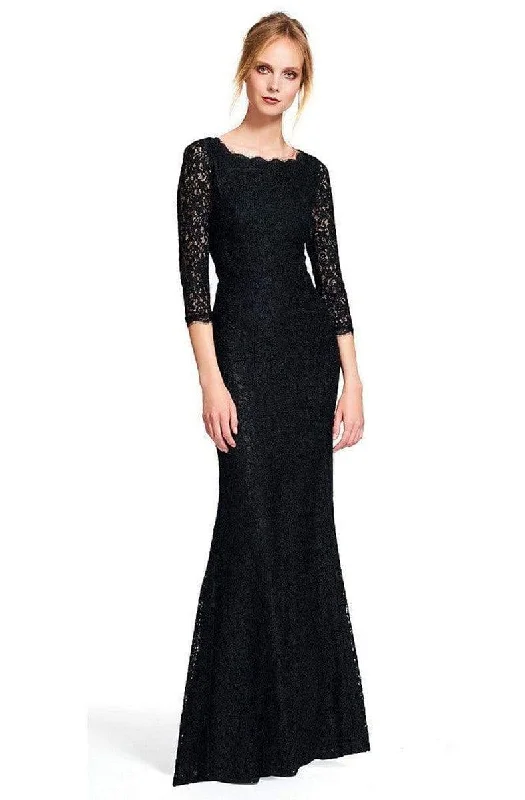 Wedding guest dresses with tiered skirts for a feminine lookAdrianna Papell - Long Sleeves Lace Long Dress 91879130