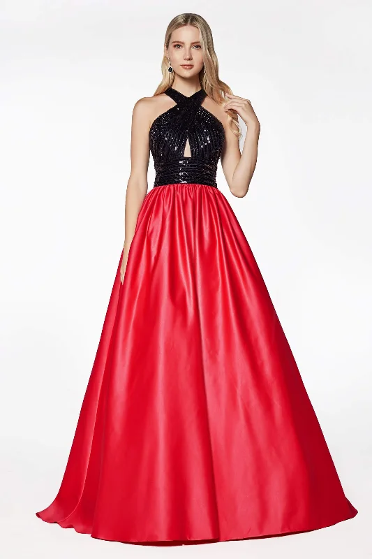 Wedding guest dresses with belted waists and knee - length skirtsCinderella Divine J0234 Long Prom Gown Formal Evening Dress