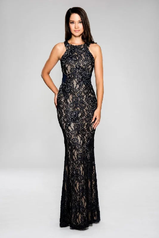 Wedding guest dresses with fringe accents for a bohemian - inspired weddingCachet - Embellished Lace Long Dress 58250Z