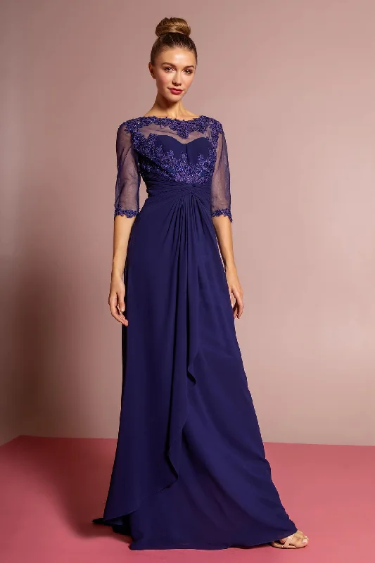 Wedding guest dresses with patchwork designs for a unique lookChiffon Long Mother of the Bride Dress Formal Sale