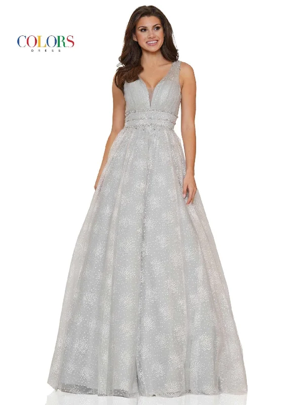 Halter - neck wedding guest dresses with beaded strapsColors 2736 Colors Prom Long Sleeveless Beaded Ball Gown